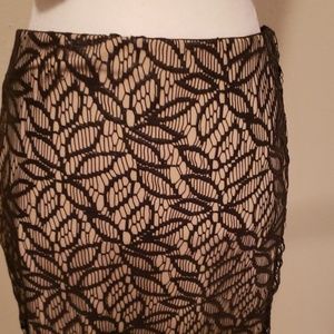 Ann Taylor leather-like lace skirt
